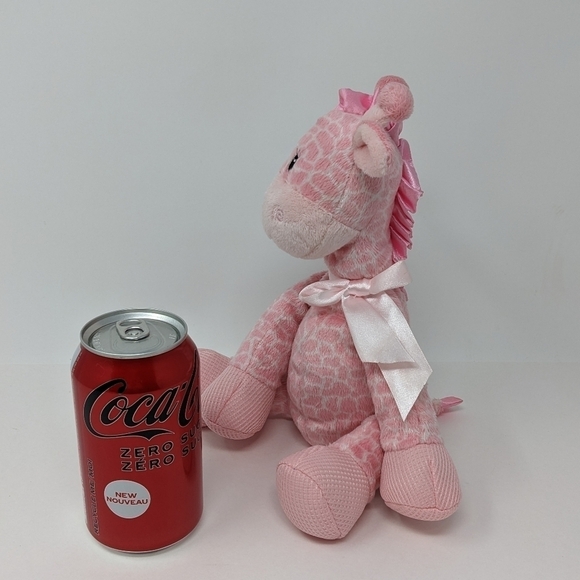 First & Main Baby Giraffe Pink Jingles 9" Waffle Rattle Plush Toy - Picture 5 of 7